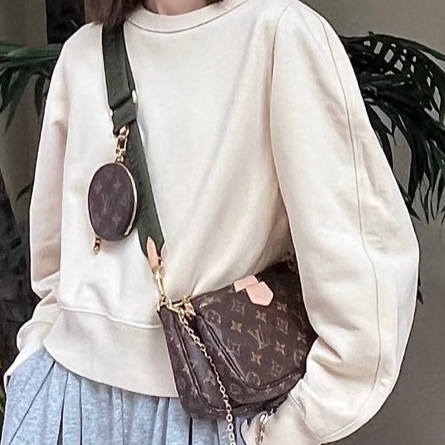 百搭日常款✨Lv路易威登老花五合一組合包手提包單肩斜挎包-0