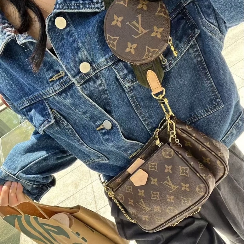 百搭日常款✨Lv路易威登老花五合一組合包手提包單肩斜挎包-5