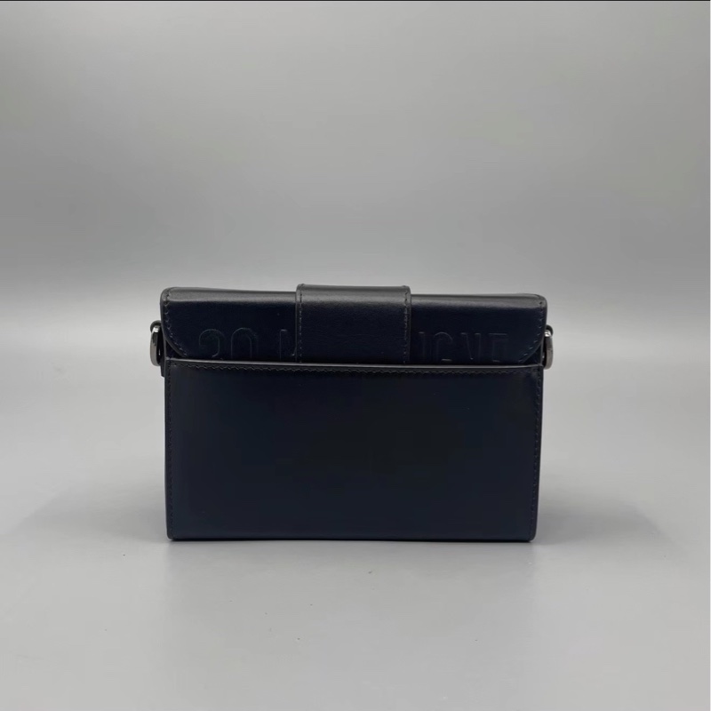 質感必收款✨99新Dior迪奧全黑霧面牛皮蒙田30Box盒子包單肩斜挎包-7