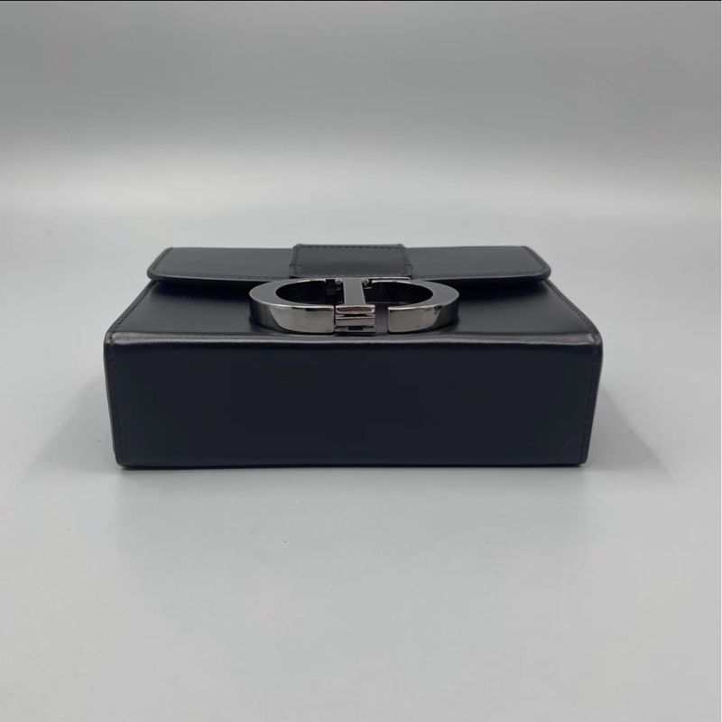 質感必收款✨99新Dior迪奧全黑霧面牛皮蒙田30Box盒子包單肩斜挎包-8