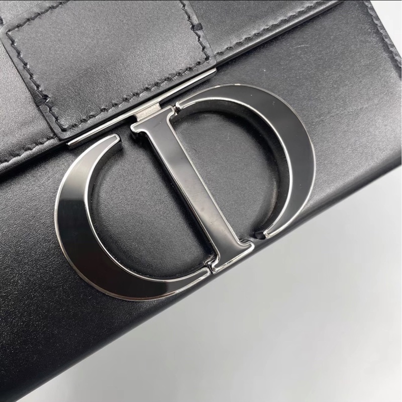 質感必收款✨99新Dior迪奧全黑霧面牛皮蒙田30Box盒子包單肩斜挎包-11