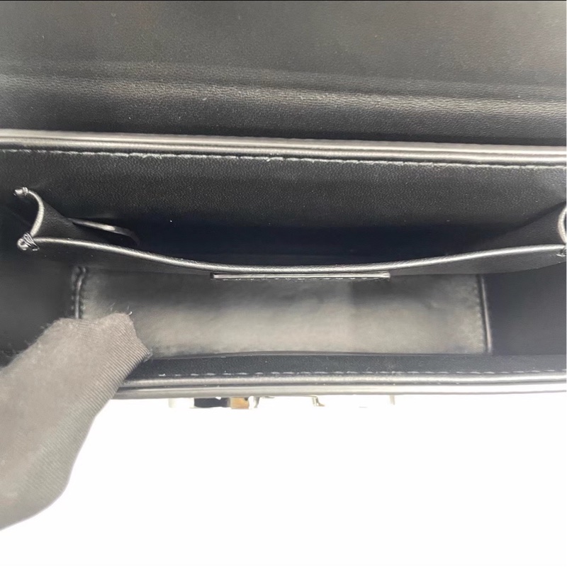 質感必收款✨99新Dior迪奧全黑霧面牛皮蒙田30Box盒子包單肩斜挎包-14