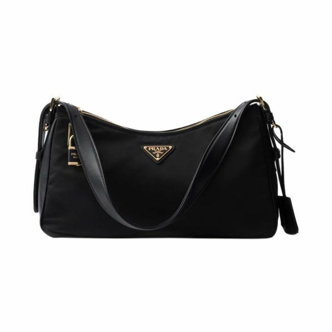 PRADA 中型尼龍購物袋 黑色 1BC232 2C8Q F0002
