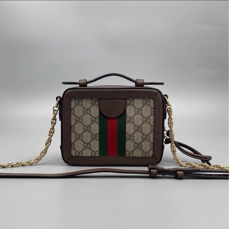 實用百搭款❤️‍🔥99新🆕Gucci古馳Ophidia老花盒子包相機包手提斜挎包-9