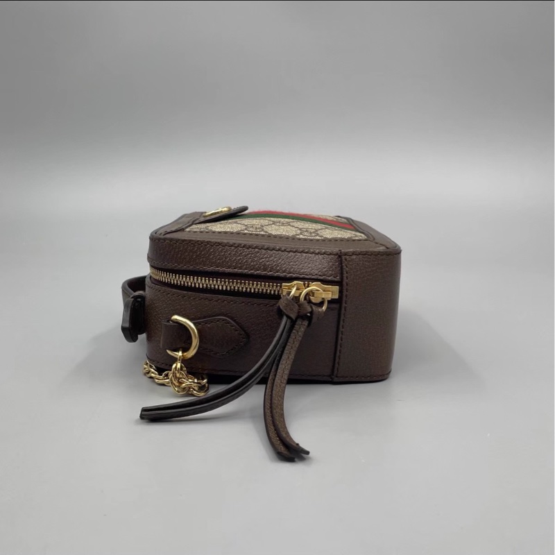 實用百搭款❤️‍🔥99新🆕Gucci古馳Ophidia老花盒子包相機包手提斜挎包-11