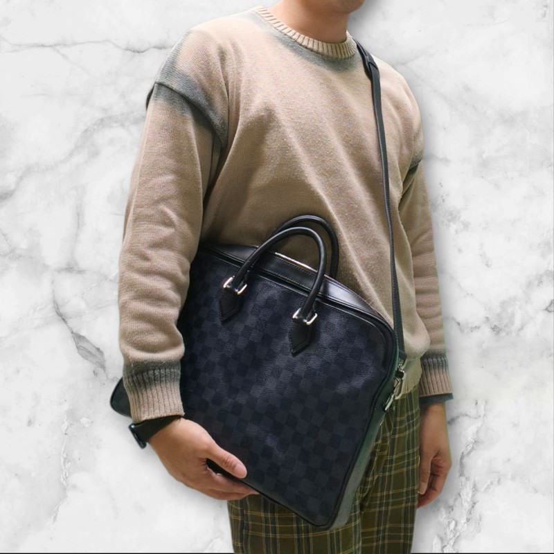 【LV👜全品項限時降價‼️】【8成新】㊣✨Louis Vuitton✨（附防塵袋）路易威登 N44000 LV 棋盤格 兩用 商務 手提包 公事包 上班包 電腦包 文件包 肩背包/二手精品/二手包/保證正品🌳二手樹屋🌳-64