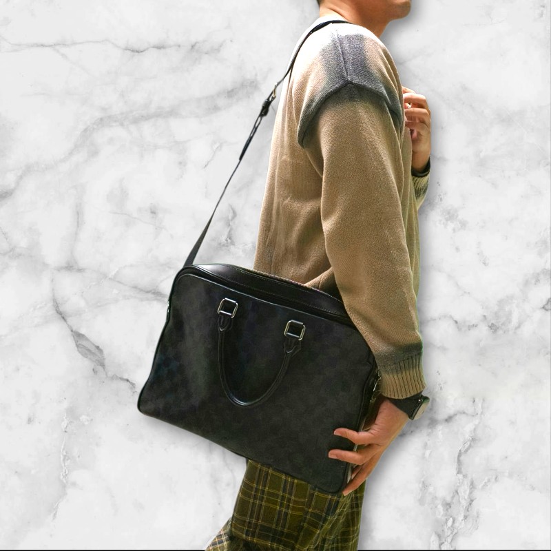 【LV👜全品項限時降價‼️】【8成新】㊣✨Louis Vuitton✨（附防塵袋）路易威登 N44000 LV 棋盤格 兩用 商務 手提包 公事包 上班包 電腦包 文件包 肩背包/二手精品/二手包/保證正品🌳二手樹屋🌳-65