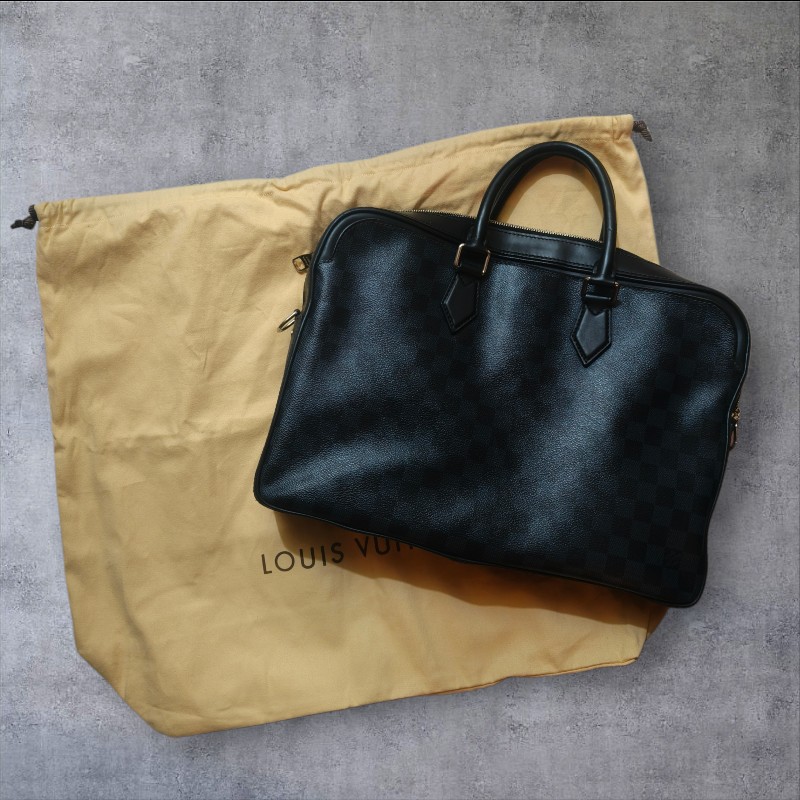 【LV👜全品項限時降價‼️】【8成新】㊣✨Louis Vuitton✨（附防塵袋）路易威登 N44000 LV 棋盤格 兩用 商務 手提包 公事包 上班包 電腦包 文件包 肩背包/二手精品/二手包/保證正品🌳二手樹屋🌳-62