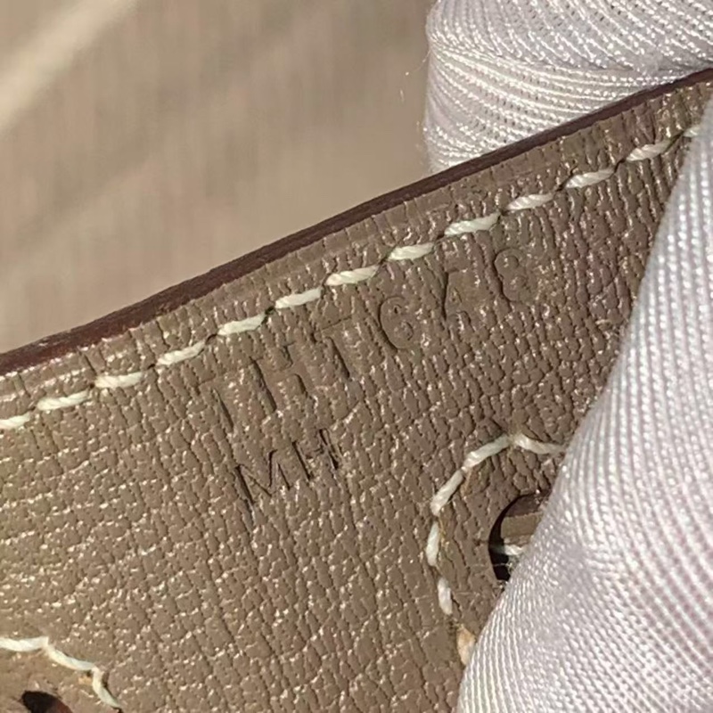 Hermes愛馬仕Kelly28大象灰Togo皮金扣T刻-6