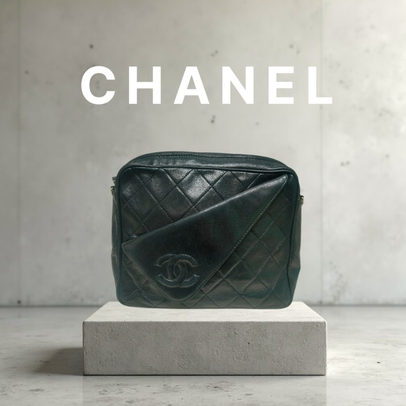 ㊣✨CHANEL✨香奈兒 黑色 老香 小香 Vintage 菱格紋 相機包 手拿包 肩背包 斜背包/二手包/二手精品🌳二手樹屋🌳-0
