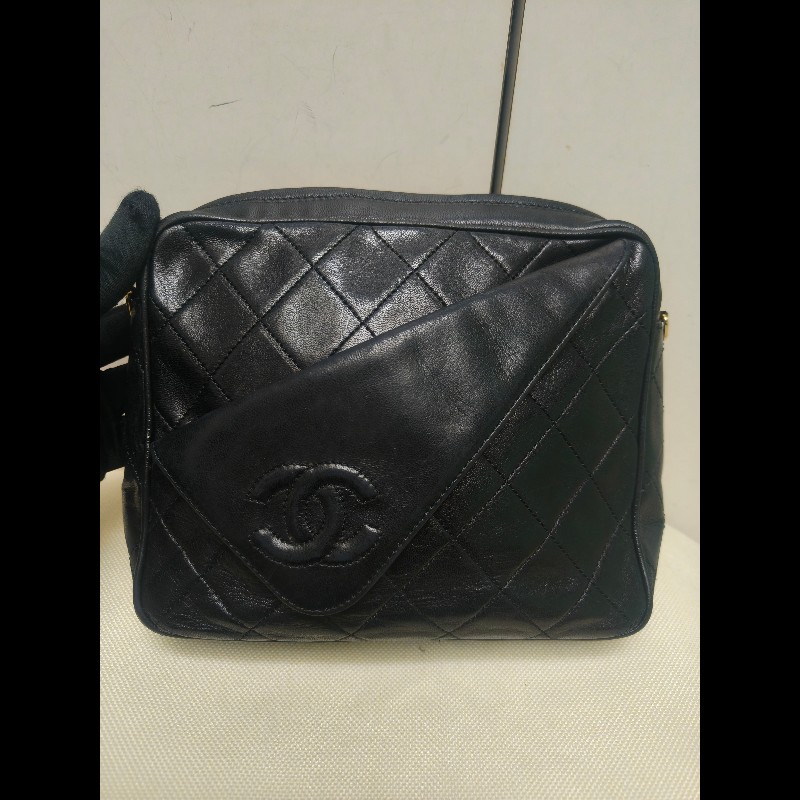㊣✨CHANEL✨香奈兒 黑色 老香 小香 Vintage 菱格紋 相機包 手拿包 肩背包 斜背包/二手包/二手精品🌳二手樹屋🌳-1