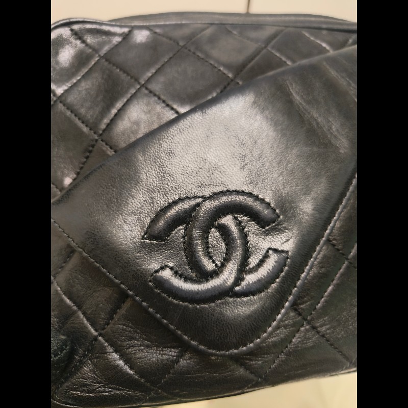 ㊣✨CHANEL✨香奈兒 黑色 老香 小香 Vintage 菱格紋 相機包 手拿包 肩背包 斜背包/二手包/二手精品🌳二手樹屋🌳-15