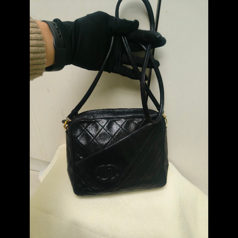 ㊣✨CHANEL✨香奈兒 黑色 老香 小香 Vintage 菱格紋 相機包 手拿包 肩背包 斜背包/二手包/二手精品🌳二手樹屋🌳-48