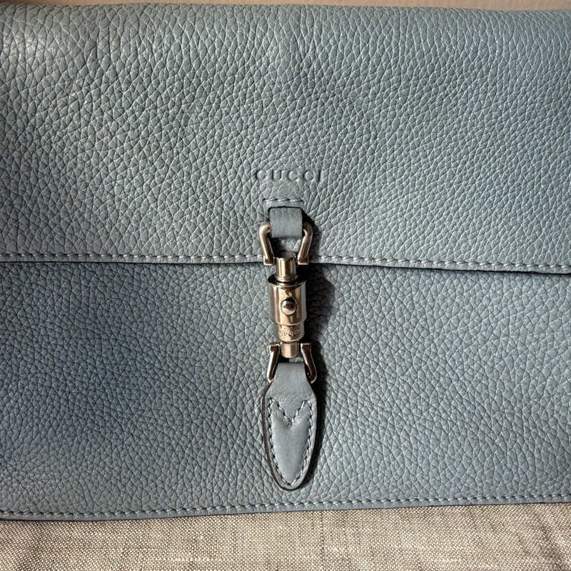 GUCCI New Jackie 淺藍色肩背包-17