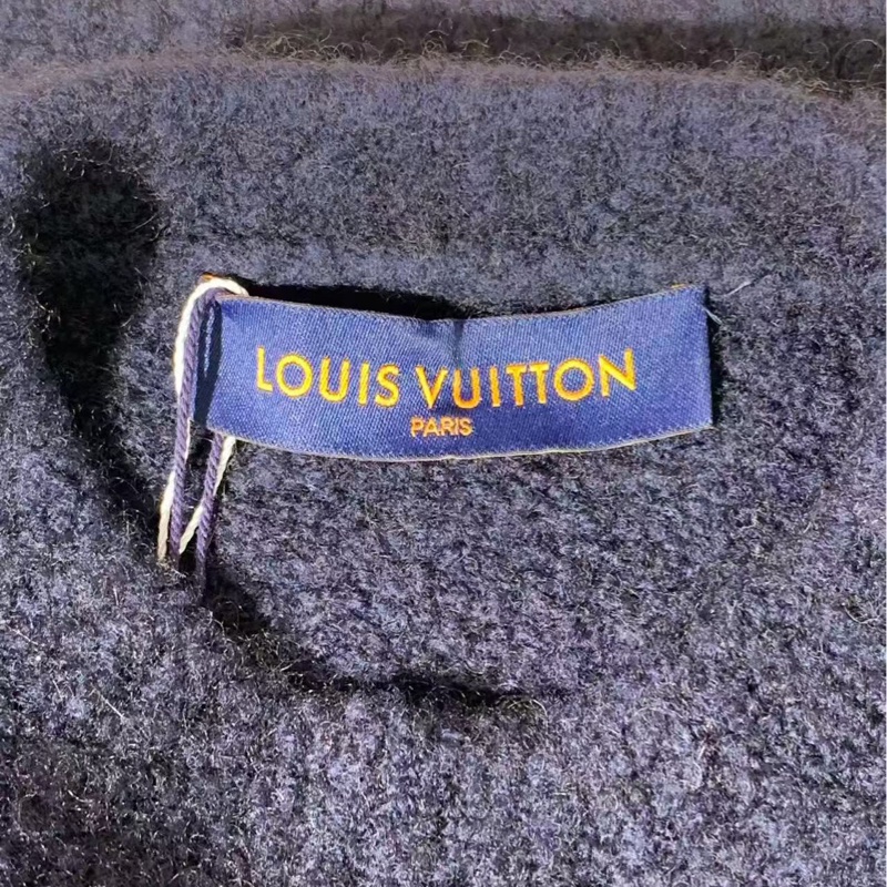 99新Lv大logo藏藍色泰迪熊套頭圓領毛衣xs碼，沒有附件-6