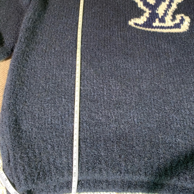 99新Lv大logo藏藍色泰迪熊套頭圓領毛衣xs碼，沒有附件-16