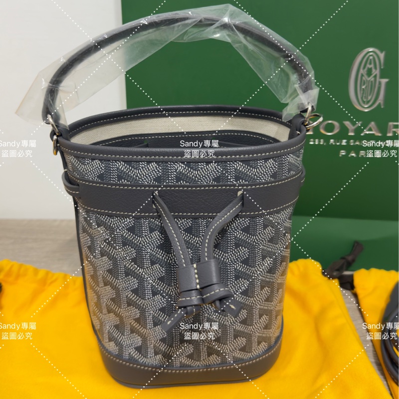 🩶Goyard 狗牙mini 小水桶灰色 全新全配🩶-10