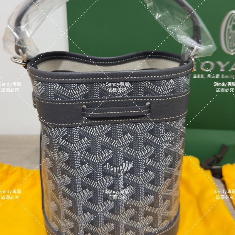 🩶Goyard 狗牙mini 小水桶灰色 全新全配🩶-20