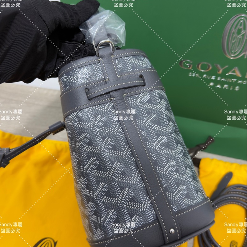 🩶Goyard 狗牙mini 小水桶灰色 全新全配🩶-22