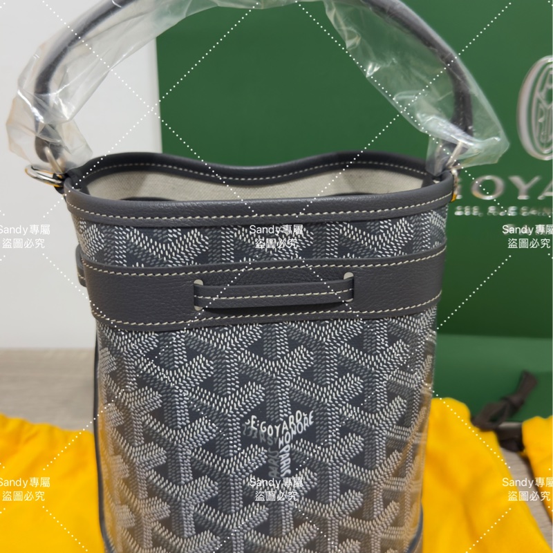 🩶Goyard 狗牙mini 小水桶灰色 全新全配🩶-31