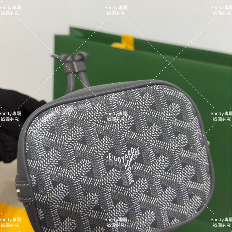 🩶Goyard 狗牙mini 小水桶灰色 全新全配🩶-35