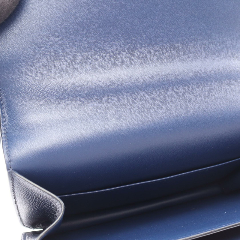 愛馬仕 Constance 3 迷你肩斜背包 T Epsom 藍色藍寶石色 二手女士-5