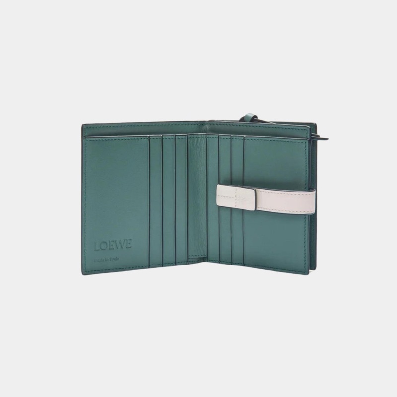 Loewe柔軟粒面小牛皮小型拉鍊短錢包-1