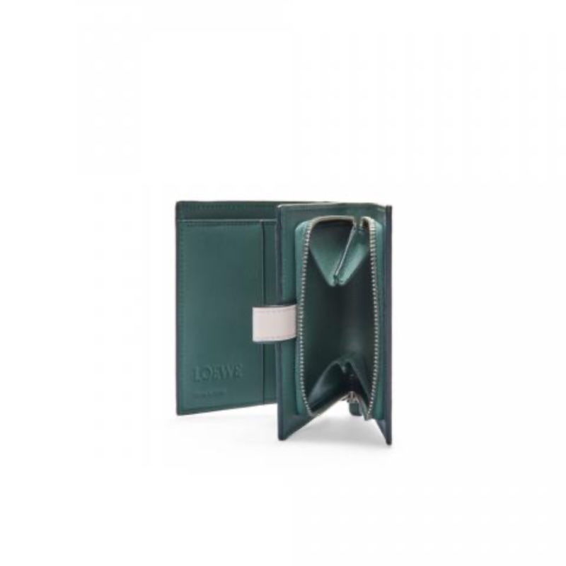Loewe柔軟粒面小牛皮小型拉鍊短錢包-2