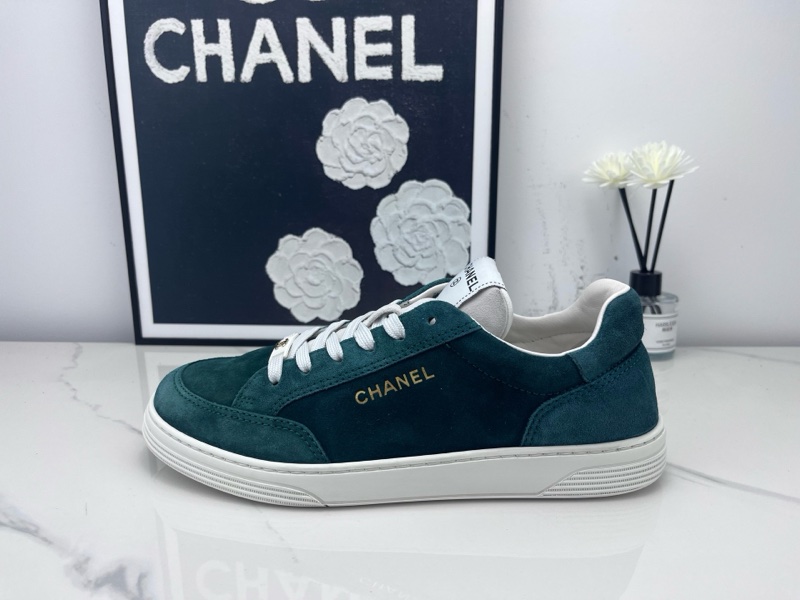 chanel香奈兒 墨綠麂皮板鞋 39碼 下地一次 成色如圖-3