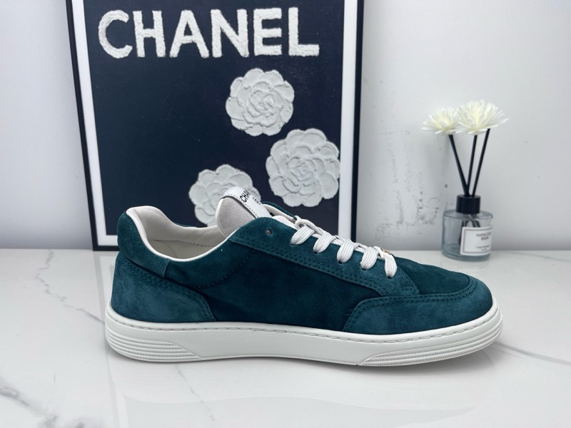 chanel香奈兒 墨綠麂皮板鞋 39碼 下地一次 成色如圖-4