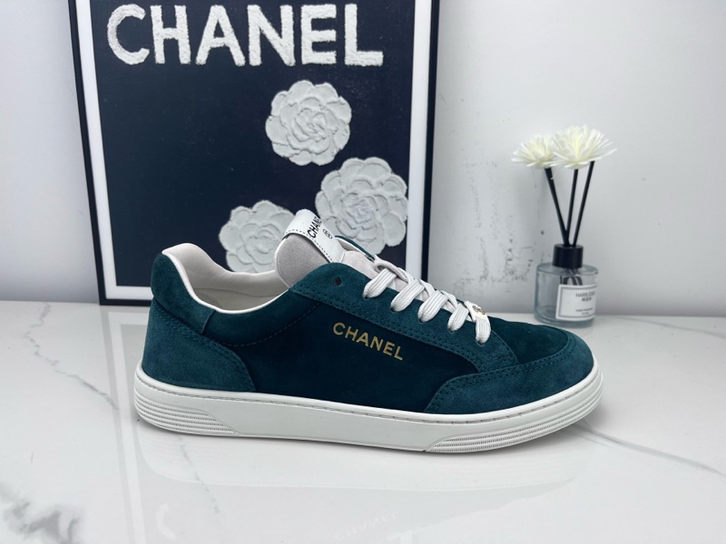 chanel香奈兒 墨綠麂皮板鞋 39碼 下地一次 成色如圖-5