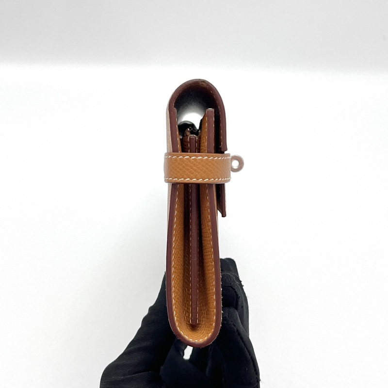 Hermes愛馬仕金棕Kelly 長夾、長錢包Long wallet-6