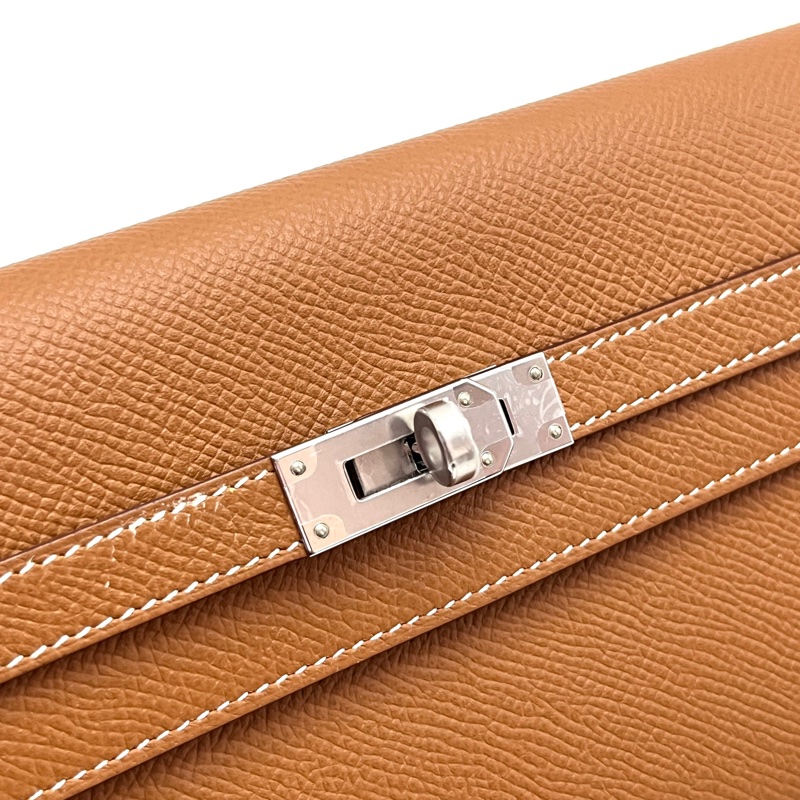 Hermes愛馬仕金棕Kelly 長夾、長錢包Long wallet-13