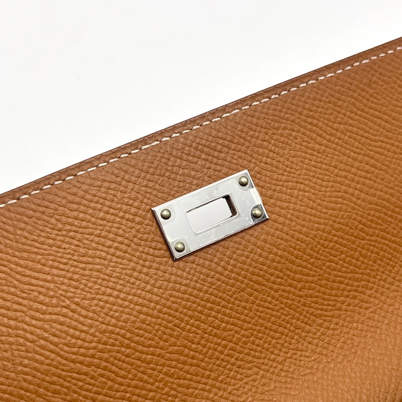 Hermes愛馬仕金棕Kelly 長夾、長錢包Long wallet-17