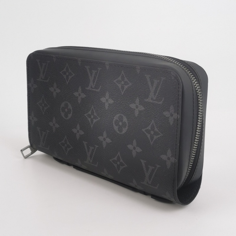 Louis Vuitton  Zippy牛皮老花滿印環繞式拉鍊手拿包 尺寸約22x13-1