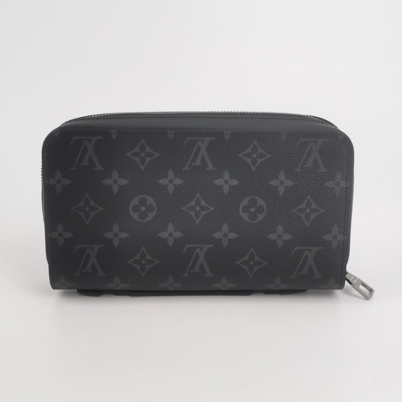 Louis Vuitton  Zippy牛皮老花滿印環繞式拉鍊手拿包 尺寸約22x13-3