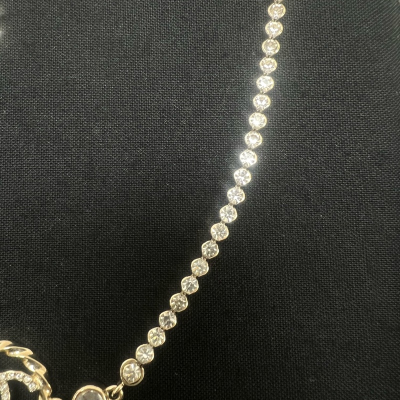 Chanel 23b 圓形雙c水鑽短項鍊-2