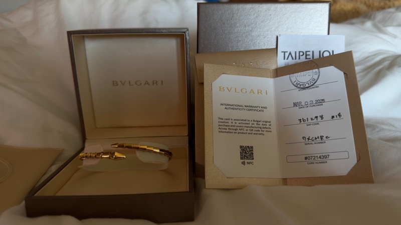 [近新美品]寶格麗 BVLGARI Serpenti Viper手環 靈蛇 18K黃金-3