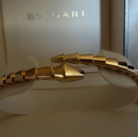[近新美品]寶格麗 BVLGARI Serpenti Viper手環 靈蛇 18K黃金-12