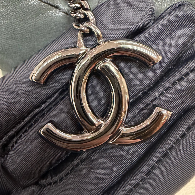 CHANEL 墨綠鏈條單肩包 XC028-32