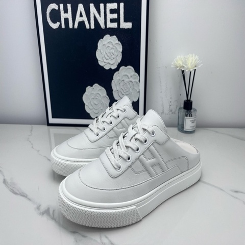 Hermes愛馬仕 白色H半拖 99 新 39碼