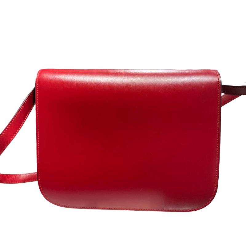 Celine Classic Box Shoulder Bag Red GHW-1
