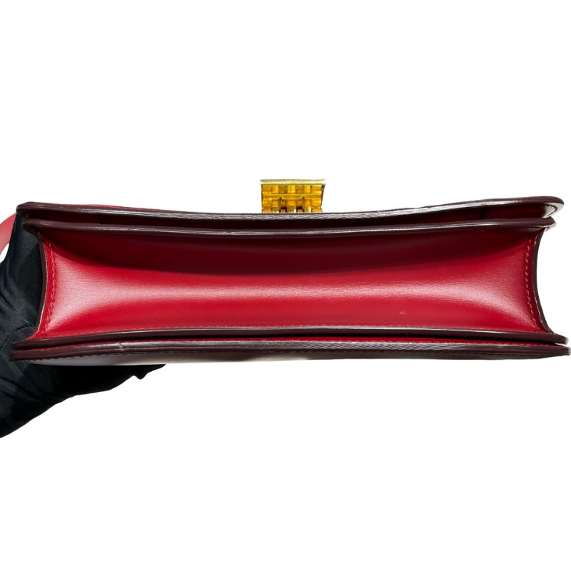 Celine Classic Box Shoulder Bag Red GHW-5