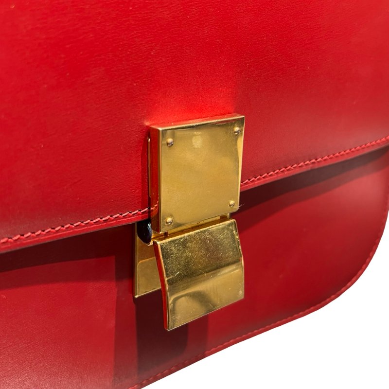 Celine Classic Box Shoulder Bag Red GHW-6