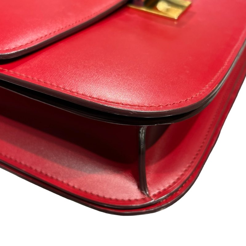 Celine Classic Box Shoulder Bag Red GHW-10