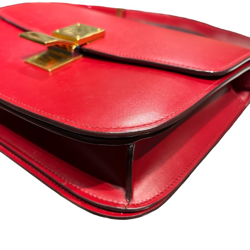 Celine Classic Box Shoulder Bag Red GHW-11