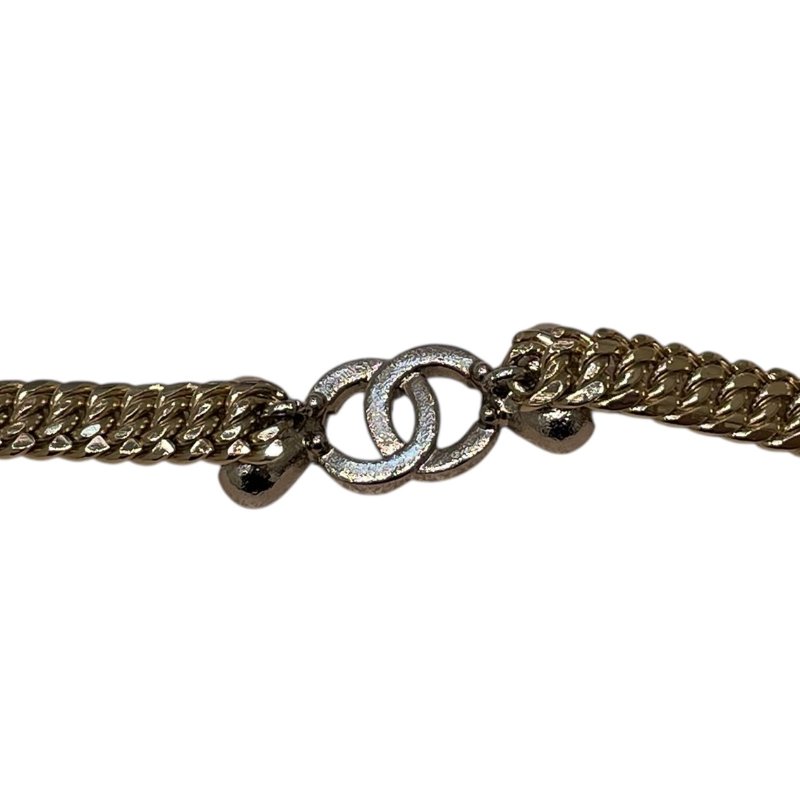 CHANEL 香奈兒 心型水鑽手鍊 合金 金色-3