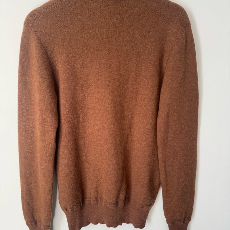 Burberry 咖內芥末黃立領長袖毛衣-8