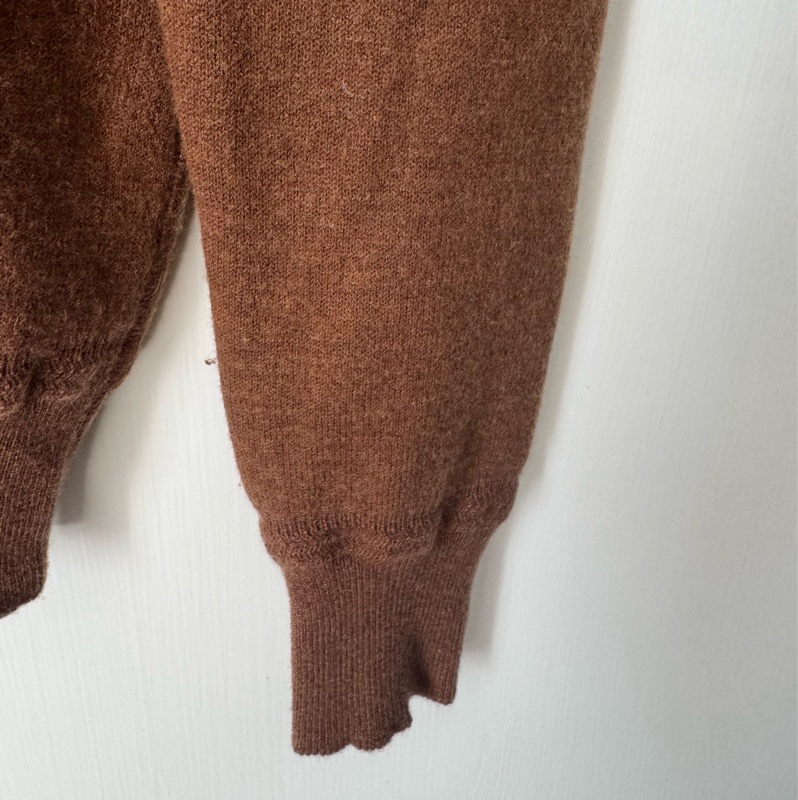 Burberry 咖內芥末黃立領長袖毛衣-14