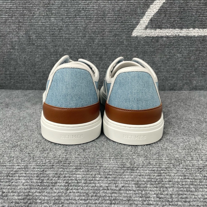 HERMES愛馬仕 白藍色帆布板鞋42碼 99 新閒置未使用-2
